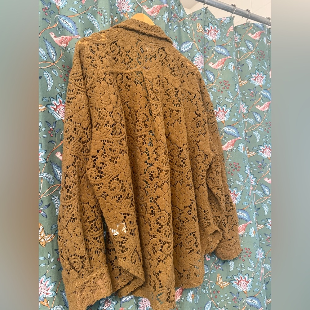 Women's Brown Lace Jacket - Picture 4 of 5